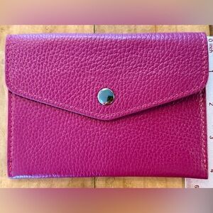 NWOT 100% Genuine Leather Made in Italy. Pink pebbled leather Red leather inner